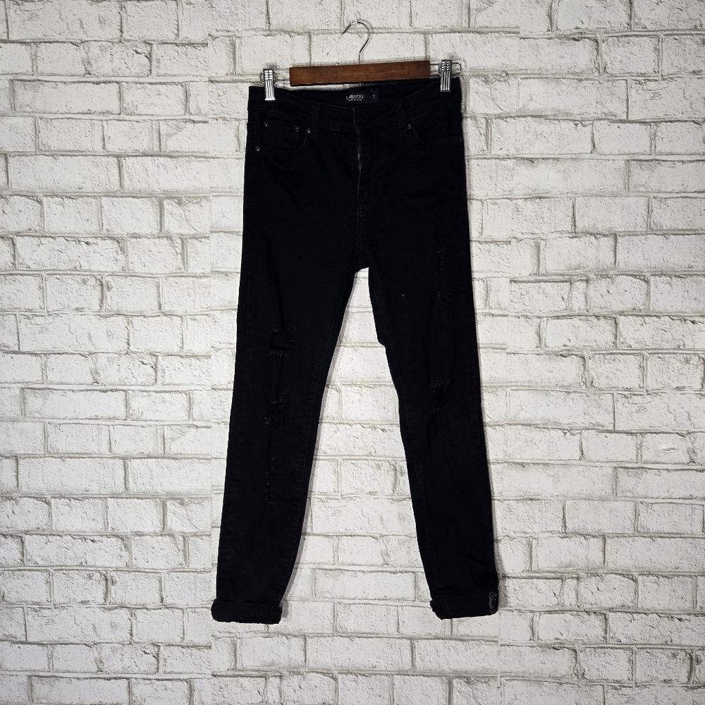 LABIJOU black distressed jeans‎